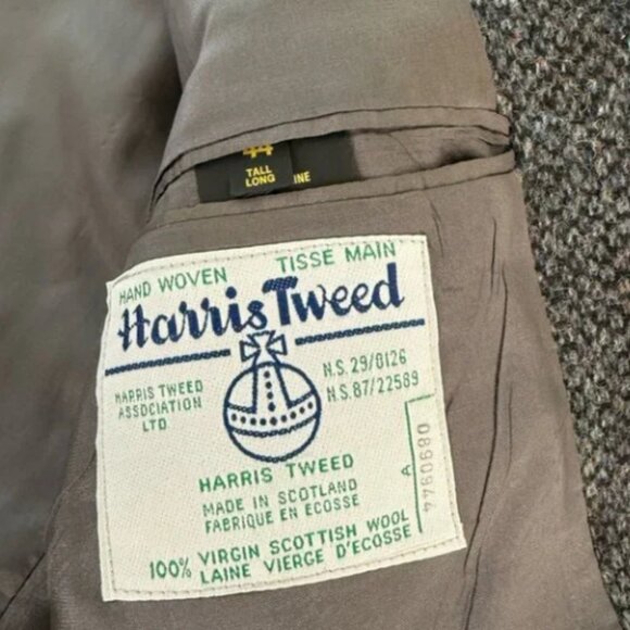 Vintage Harris Tweed Blazer Sport Coat Grey 44 Classic Old Money L - Picture 7 of 8